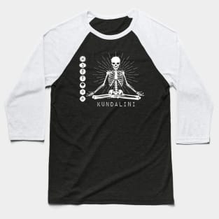 Skeleton Meditating Yoga Chakras Kundalini Baseball T-Shirt